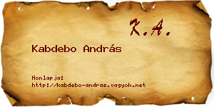 Kabdebo András névjegykártya