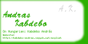 andras kabdebo business card
